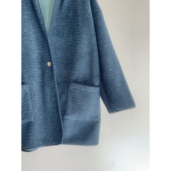 Pure J. Jill Fleece-Lined Boucle Cardigan Sweater Jacket Teddy Long Oversized XL - Picture 6 of 15
